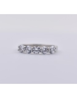 ANELLO RIVIERA VERETTA IN ORO BIANCO 18 K CON DIAMANTI NATURALI E VVS