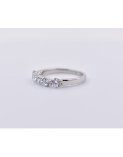 ANELLO RIVIERA VERETTA IN ORO BIANCO 18 K CON DIAMANTI NATURALI E VVS