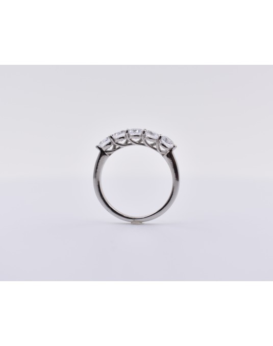 ANELLO RIVIERA VERETTA IN ORO BIANCO 18 K CON DIAMANTI NATURALI E VVS