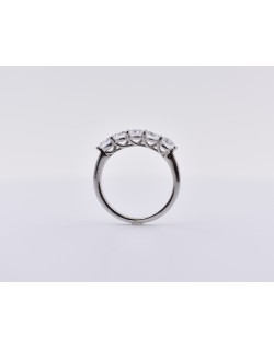 ANELLO RIVIERA VERETTA IN ORO BIANCO 18 K CON DIAMANTI NATURALI E VVS