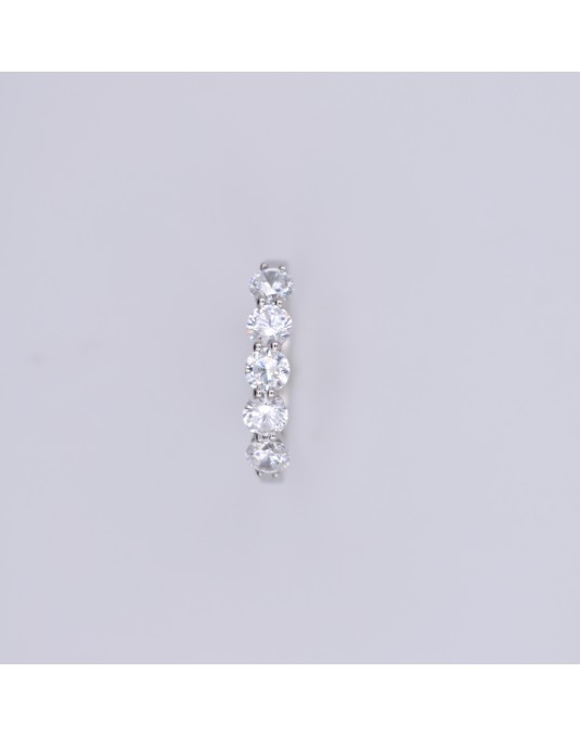 ANELLO RIVIERA VERETTA IN ORO BIANCO 18 K CON DIAMANTI NATURALI E VVS