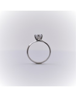 ANELLO SOLITARIO IN ORO BIANCO 18 K CON DIAMANTE NATURALE CERTIFICATO DGC