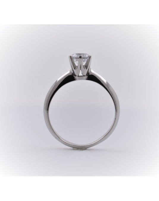 ANELLO SOLITARIO IN ORO BIANCO 18 K CON DIAMANTE NATURALE CERTIFICATO DGC