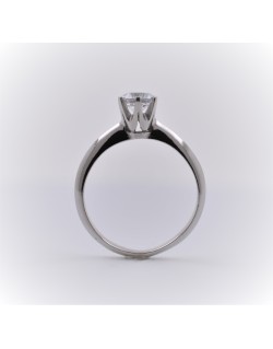 ANELLO SOLITARIO IN ORO BIANCO 18 K CON DIAMANTE NATURALE CERTIFICATO DGC