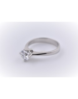 ANELLO SOLITARIO IN ORO BIANCO 18 K CON DIAMANTE NATURALE CERTIFICATO DGC