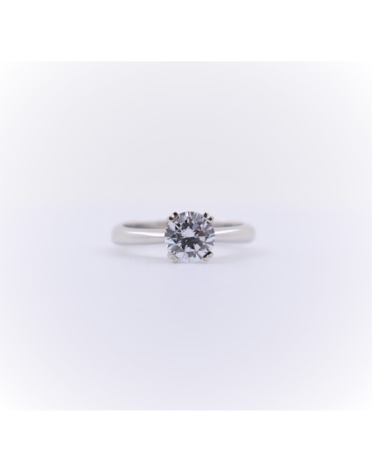 ANELLO SOLITARIO IN ORO BIANCO 18 K CON DIAMANTE NATURALE CERTIFICATO DGC