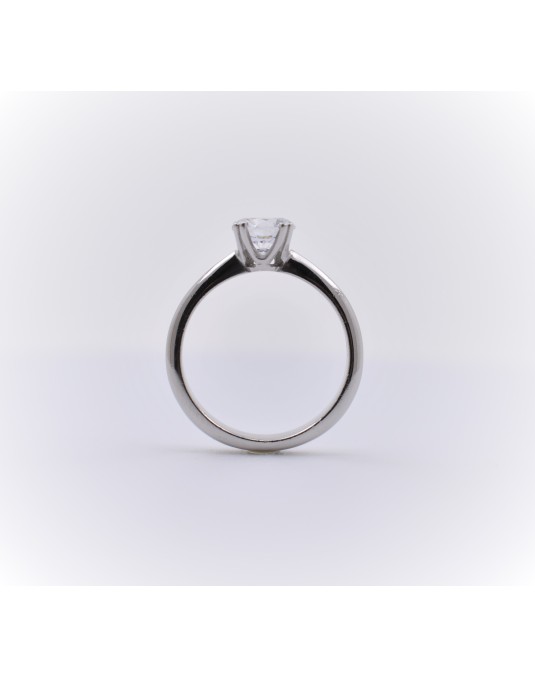 ANELLO SOLITARIO IN ORO BIANCO 18 K CON DIAMANTE NATURALE CERTIFICATO DGC