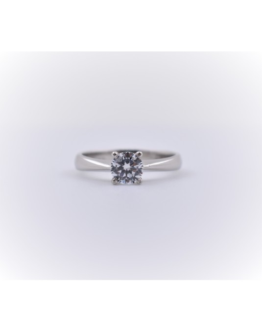 ANELLO SOLITARIO IN ORO BIANCO 18 K CON DIAMANTE NATURALE CERTIFICATO DGC