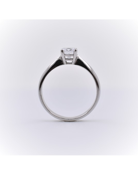ANELLO SOLITARIO IN ORO BIANCO 18 K CON DIAMANTE NATURALE CERTIFICATO DGC