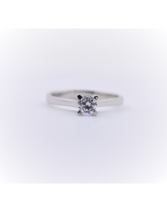 ANELLO SOLITARIO IN ORO BIANCO 18 K CON DIAMANTE NATURALE CERTIFICATO DGC