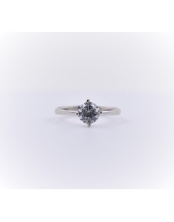 ANELLO SOLITARIO IN ORO BIANCO 18 K CON DIAMANTE NATURALE CERTIFICATO DGC
