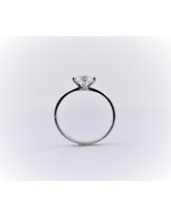 ANELLO SOLITARIO IN ORO BIANCO 18 K CON DIAMANTE NATURALE CERTIFICATO DGC