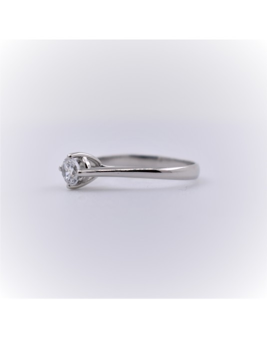 ANELLO SOLITARIO IN ORO BIANCO 18 K CON DIAMANTE NATURALE CERTIFICATO DGC