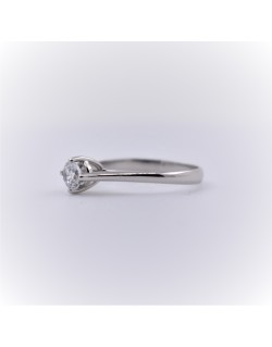 ANELLO SOLITARIO IN ORO BIANCO 18 K CON DIAMANTE NATURALE CERTIFICATO DGC