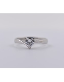 ANELLO SOLITARIO IN ORO BIANCO 18 K CON DIAMANTE NATURALE CERTIFICATO DGC