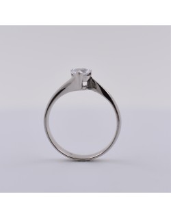 ANELLO SOLITARIO IN ORO BIANCO 18 K CON DIAMANTE NATURALE CERTIFICATO DGC