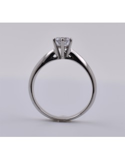 ANELLO SOLITARIO IN ORO BIANCO 18 K CON DIAMANTE NATURALE CERTIFICATO DGC