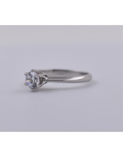 ANELLO SOLITARIO IN ORO BIANCO 18 K CON DIAMANTE NATURALE CERTIFICATO DGC