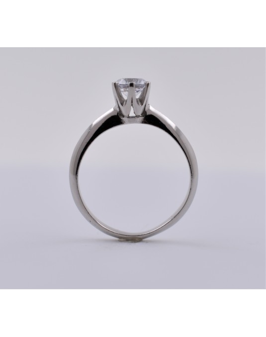 ANELLO SOLITARIO IN ORO BIANCO 18 K CON DIAMANTE NATURALE CERTIFICATO DGC