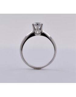 ANELLO SOLITARIO IN ORO BIANCO 18 K CON DIAMANTE NATURALE CERTIFICATO DGC