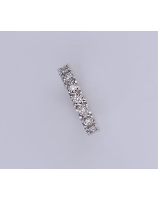 ANELLO ETERNITY ORO BIANCO 18 K CON DIAMANTI NATURALI E VVS