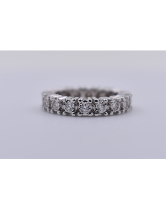 ANELLO ETERNITY ORO BIANCO 18 K CON DIAMANTI NATURALI E VVS