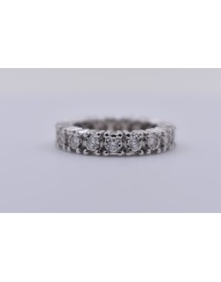 ANELLO ETERNITY ORO BIANCO 18 K CON DIAMANTI NATURALI E VVS
