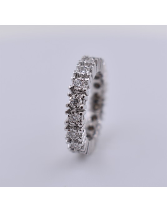 ANELLO ETERNITY ORO BIANCO 18 K CON DIAMANTI NATURALI E VVS