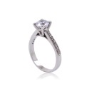 ANELLO SOLITARIO IN ORO BIANCO CON DIAMANTI NATURALI 1.42 CARATI