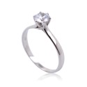 ANELLO SOLITARIO IN ORO BIANCO 18 K CON DIAMANTE NATURALE CERTIFICATO DGC