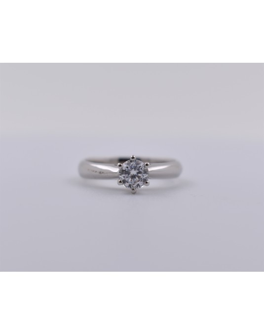ANELLO SOLITARIO IN ORO BIANCO 18 K CON DIAMANTE NATURALE CERTIFICATO DGC
