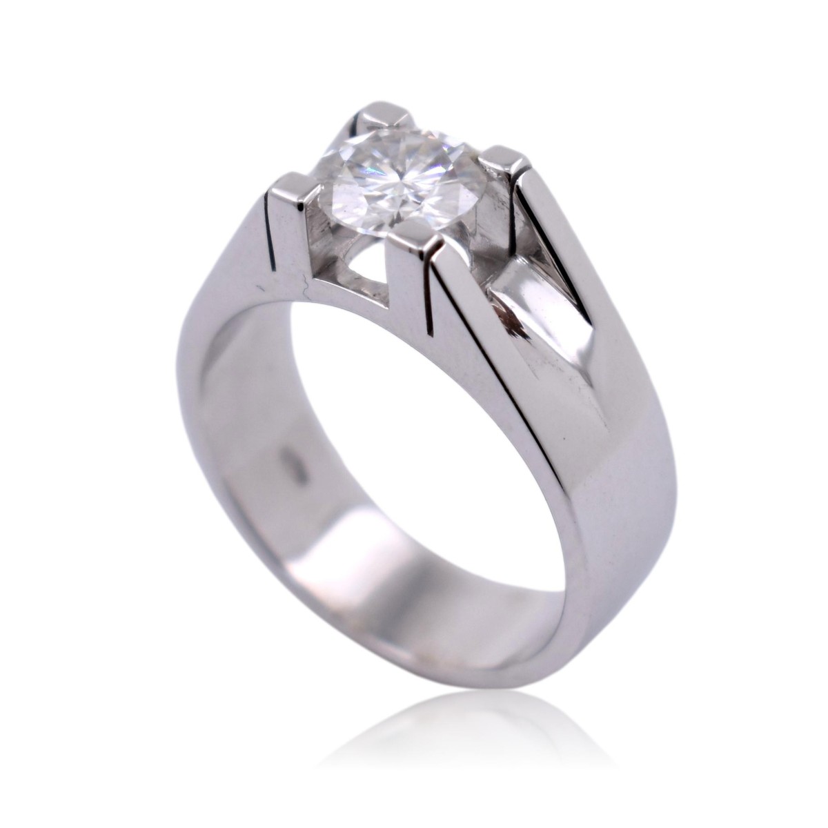 ANELLO SOLITARIO IN ORO BIANCO 18 K CON DIAMANTE NATURALE CERTIFICATO DGC