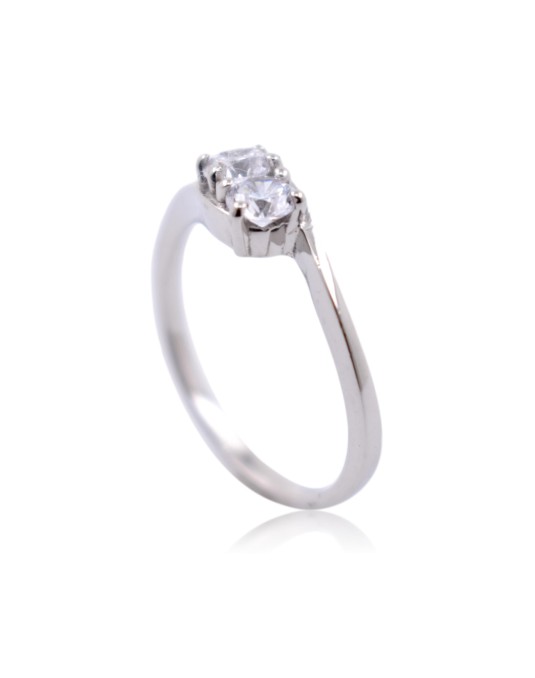 ANELLO BILOGY IN ORO BIANCO 18 K CON DIAMANTI NATURALI E VVS CERTIFICATO