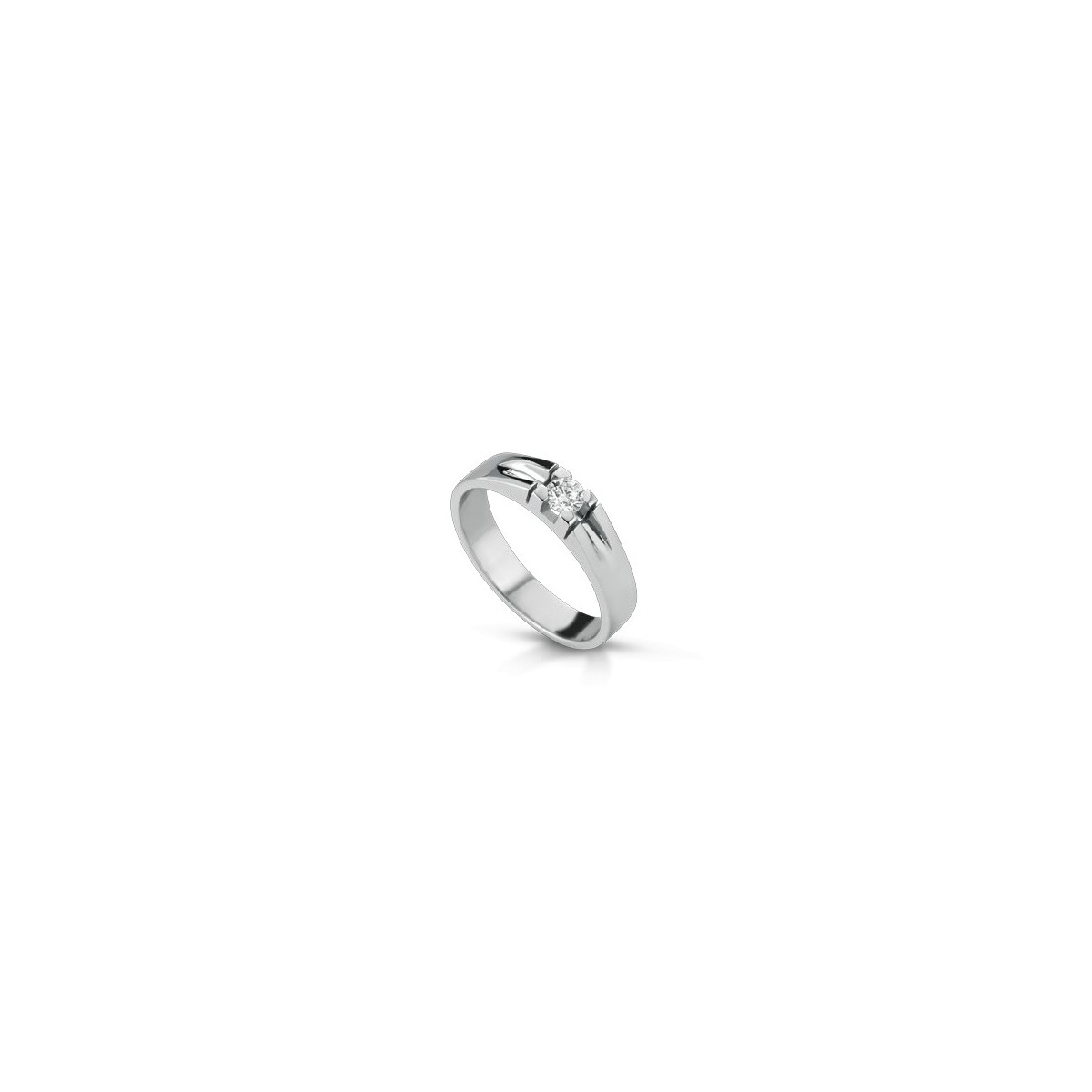 ANELLO FANTASIA IN ORO BIANCO 18 K CON DIAMANTE NATURALE E VVS
