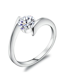 ANELLO SOLITARIO IN ORO BIANCO 18 K CON DIAMANTE NATURALE CERTIFICATO DGC