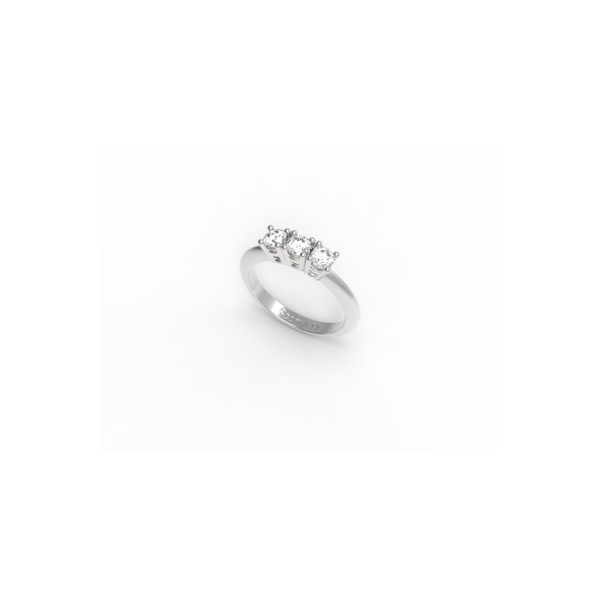 ANELLO TRILOGY IN ORO BIANCO 18 K CON DIAMANTI NATURALI E VVS