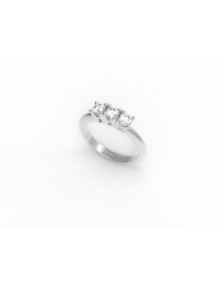 ANELLO TRILOGY IN ORO BIANCO 18 K CON DIAMANTI NATURALI E VVS
