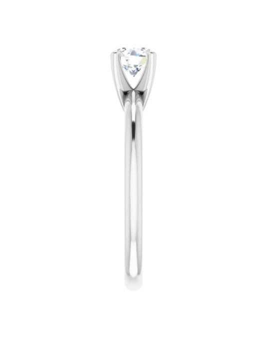 ANELLO SOLITARIO IN ORO BIANCO 18 K CON DIAMANTE NATURALE CERTIFICATO DGC