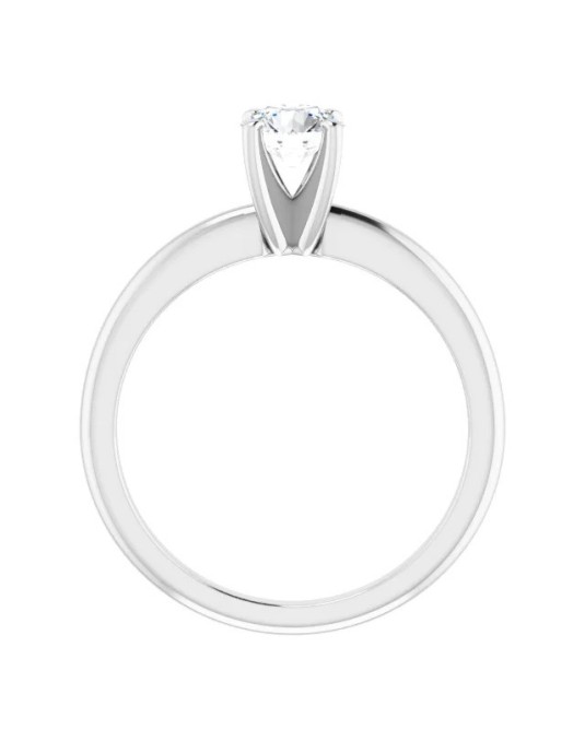 ANELLO SOLITARIO IN ORO BIANCO 18 K CON DIAMANTE NATURALE CERTIFICATO DGC