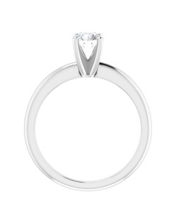 ANELLO SOLITARIO IN ORO BIANCO 18 K CON DIAMANTE NATURALE CERTIFICATO DGC