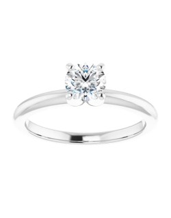 ANELLO SOLITARIO IN ORO BIANCO 18 K CON DIAMANTE NATURALE CERTIFICATO DGC