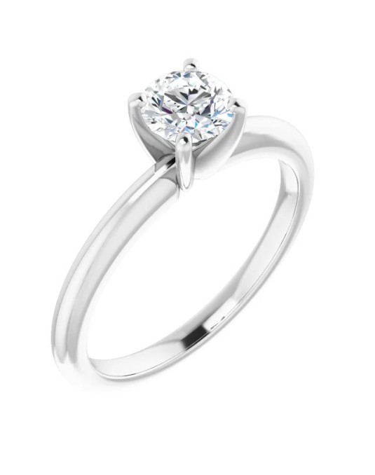 ANELLO SOLITARIO IN ORO BIANCO 18 K CON DIAMANTE NATURALE CERTIFICATO DGC