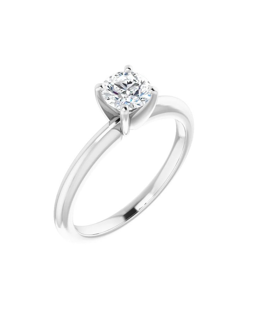 ANELLO SOLITARIO IN ORO BIANCO 18 K CON DIAMANTE NATURALE CERTIFICATO DGC