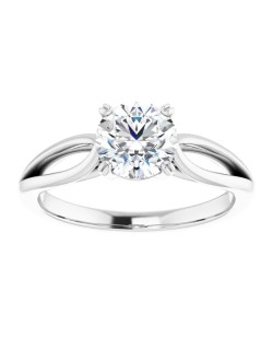 ANELLO SOLITARIO IN ORO BIANCO 18 K CON DIAMANTE NATURALE CERTIFICATO DGC