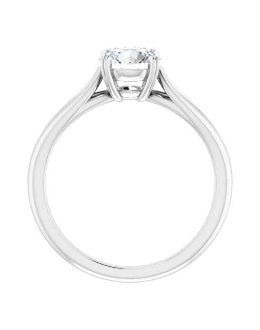 ANELLO SOLITARIO IN ORO BIANCO 18 K CON DIAMANTE NATURALE CERTIFICATO DGC