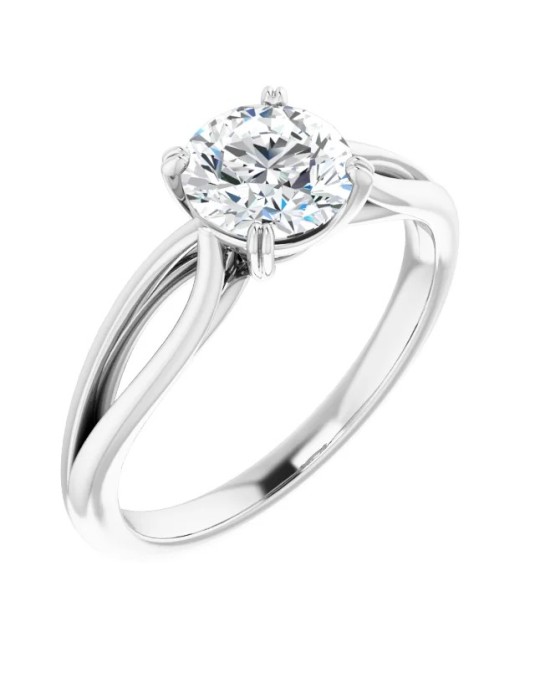 ANELLO SOLITARIO IN ORO BIANCO 18 K CON DIAMANTE NATURALE CERTIFICATO DGC