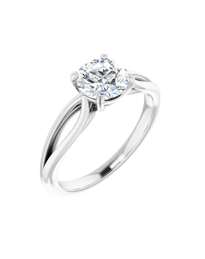 ANELLO SOLITARIO IN ORO BIANCO 18 K CON DIAMANTE NATURALE CERTIFICATO DGC