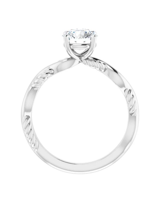 ANELLO SOLITARIO IN ORO BIANCO 18 K CON DIAMANTE NATURALE CERTIFICATO DGC