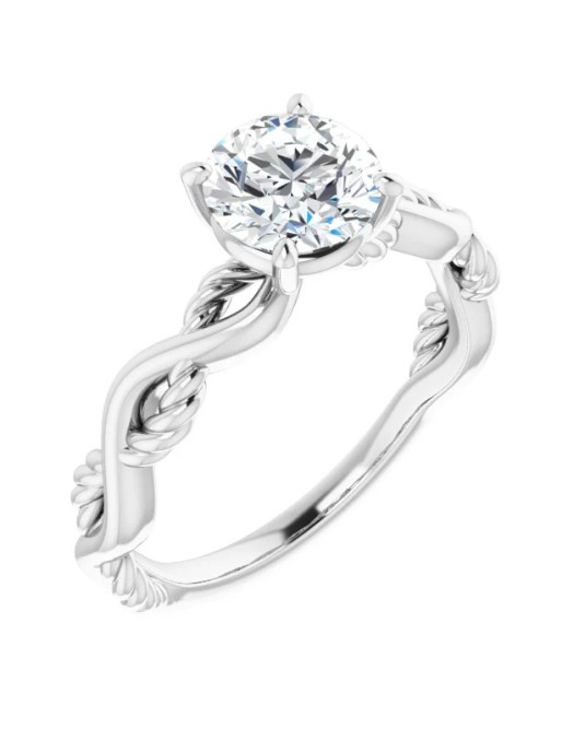 ANELLO SOLITARIO IN ORO BIANCO 18 K CON DIAMANTE NATURALE CERTIFICATO DGC