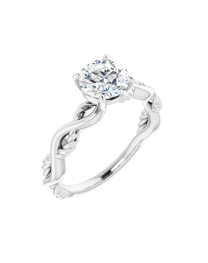 ANELLO SOLITARIO IN ORO BIANCO 18 K CON DIAMANTE NATURALE CERTIFICATO DGC